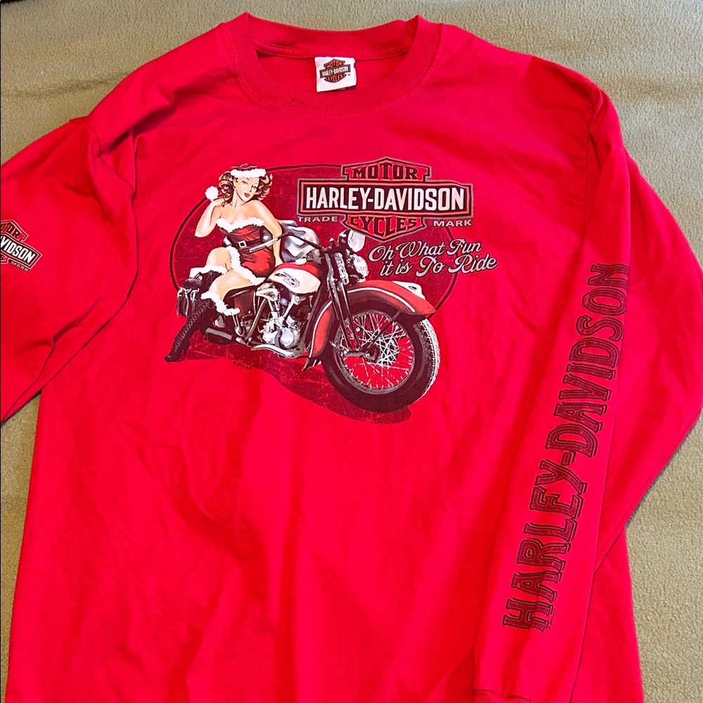 Harley-Davidson Red Graphic Long Sleeve Tee